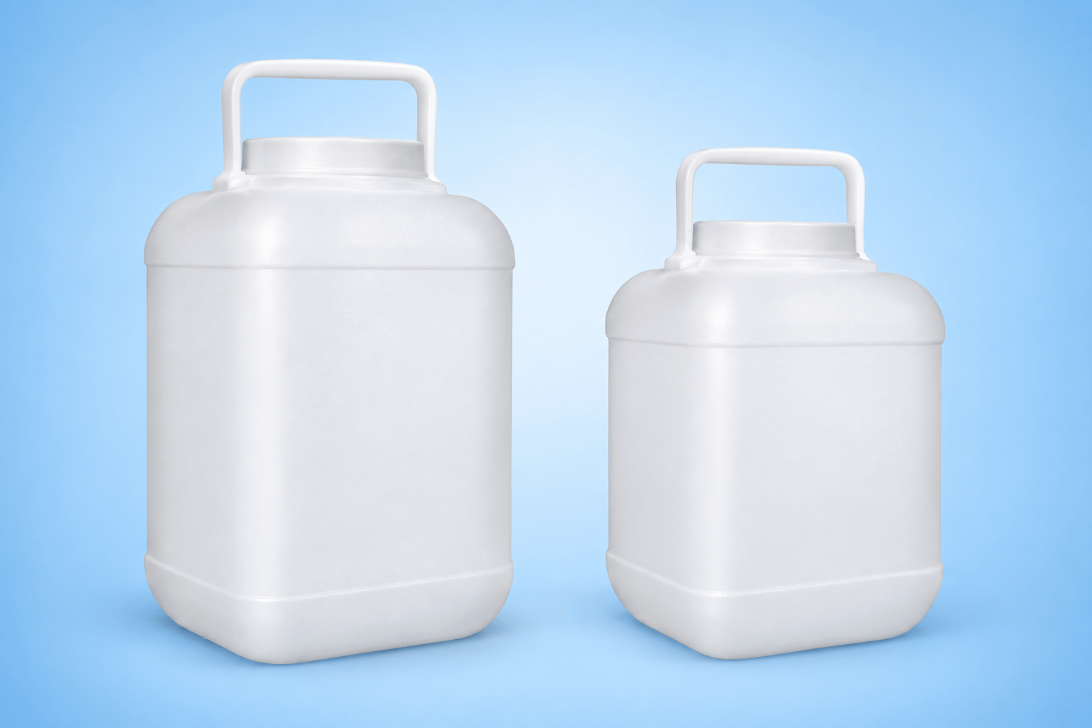 HDP Square Jar Wide Mouth with Cap Seal & Handle
