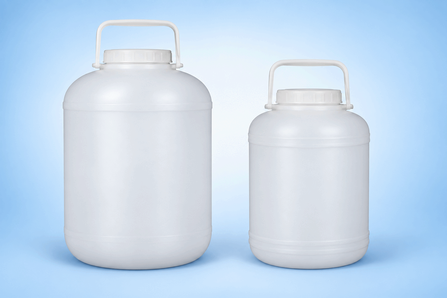 HDP Round Jar Wide Mouth With Cap Seal & Handle