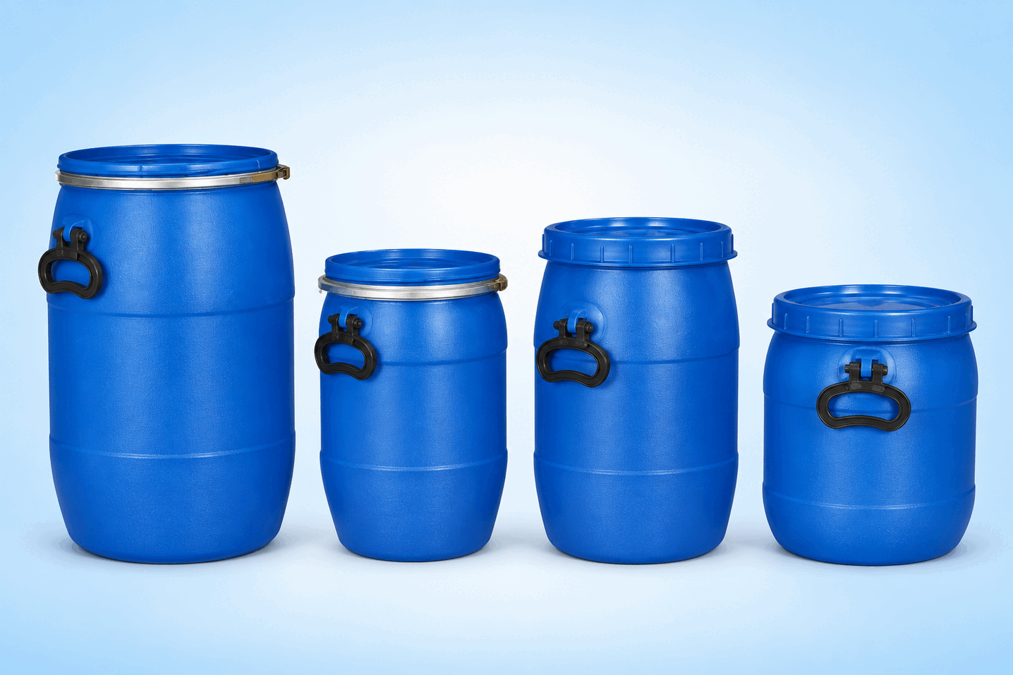 HDPE Full Open Mouth Round Drum With Locking Patti