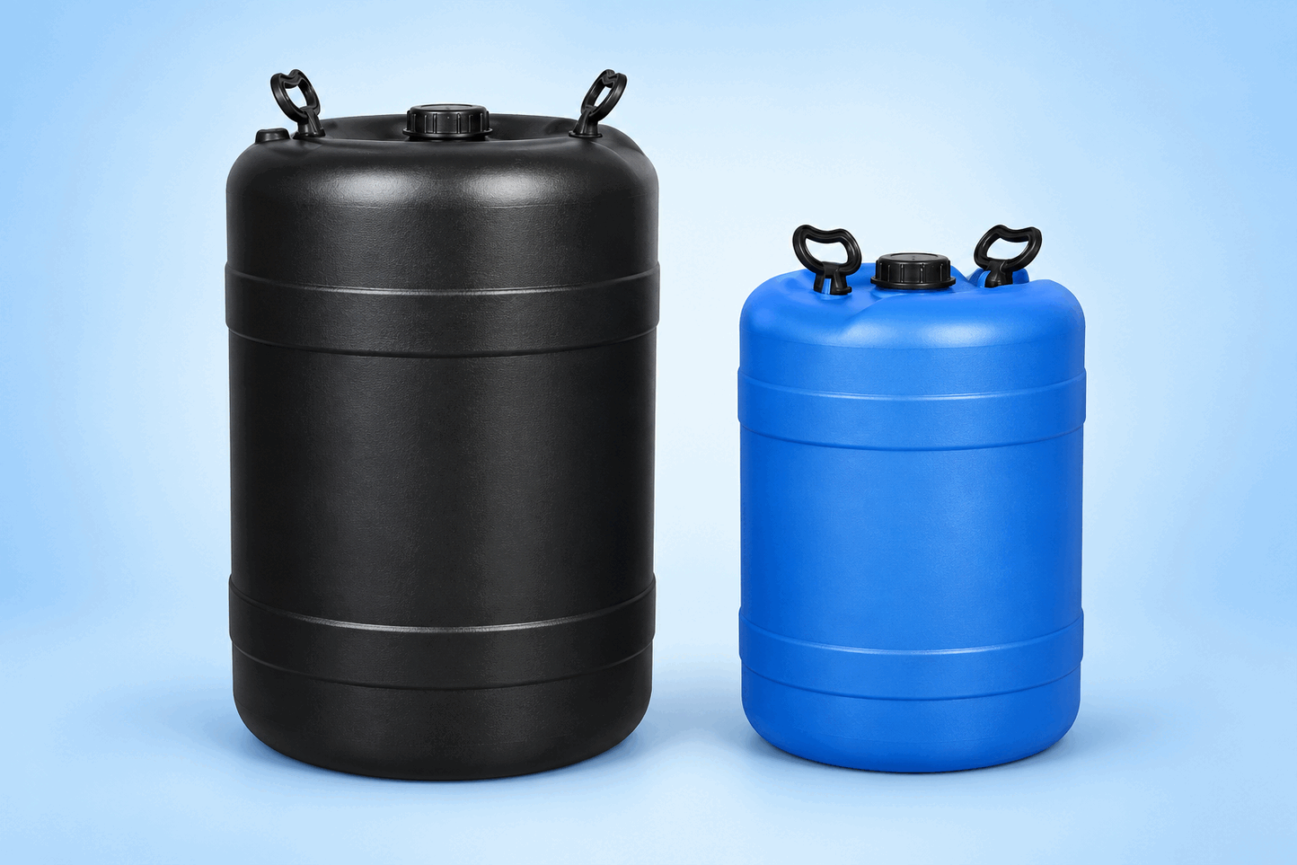 HDP Round Drum Narrow Mouth With Side Two Bungs & Outer P. P. Cap With Side Two Handle