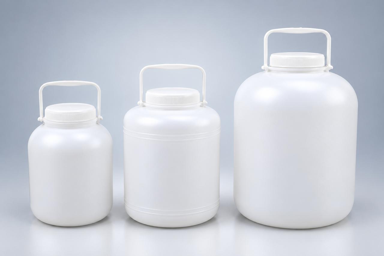 HDP Round Jar Wide Mouth With Cap Seal & Handle